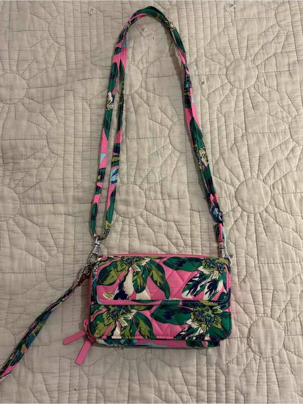 vintage vera bradley all in one crossbody tropical paradise bag